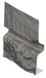 Simplified surface representing the stone with organic components